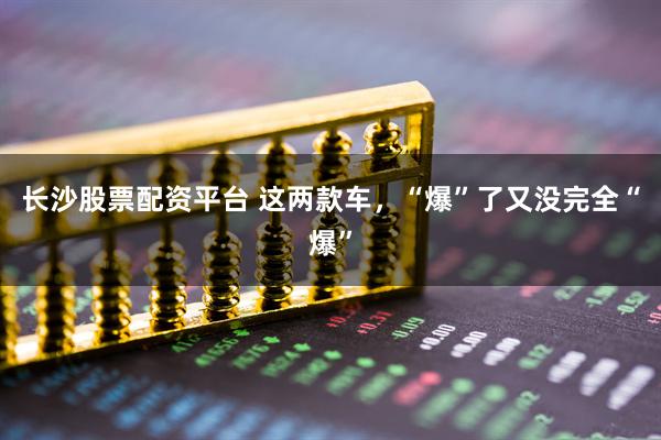 长沙股票配资平台 这两款车，“爆”了又没完全“爆”